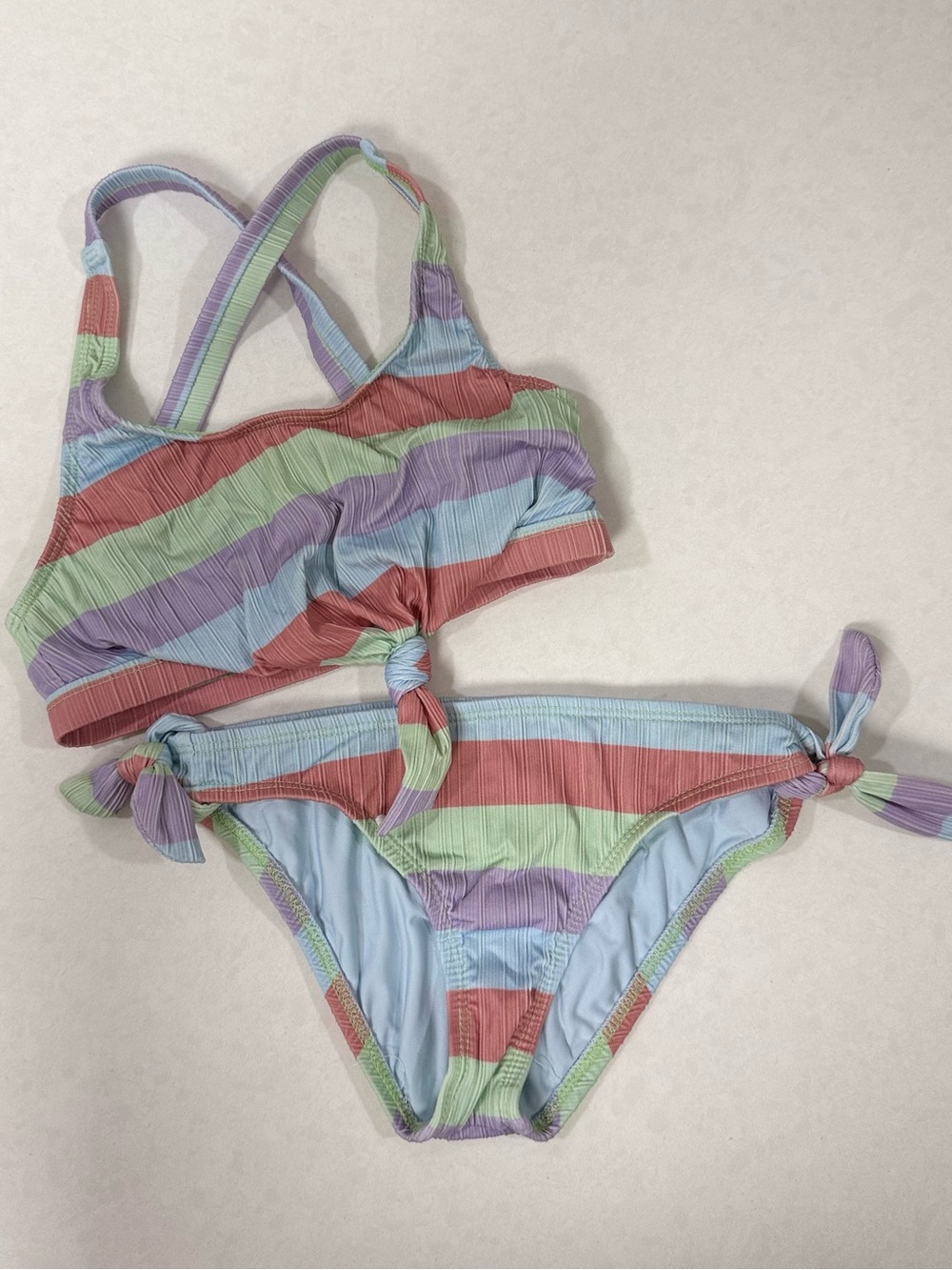 Splendid Pastel Stripe Kids Bikini - Purple, Green, Blue, Pink